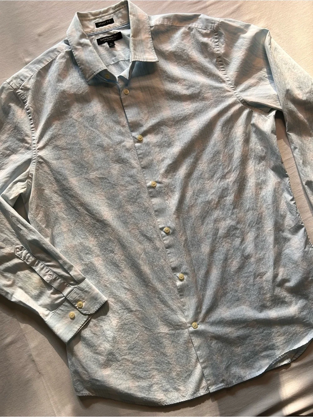 Banana Republic Grant Fit Blue Supima Cotton Dress Shirt